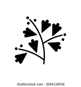 Sagebrush Black Glyph Icon. Aromatic Leaves. Medicinal Herbs. Cause Of Allergic Reaction. Pollen Allergen. Allergy For Plant. Silhouette Symbol On White Space. Vector Isolated Illustration