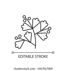 Sagebrush Linear Icon. Aromatic Leaves. Medicinal Herbs. Pollen Allergen. Allergy For Plant. Thin Line Customizable Illustration. Contour Symbol. Vector Isolated Outline Drawing. Editable Stroke