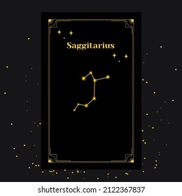 Saggitarius Signs, Zodiac Background. Beautiful vector images in the middle of a stellar galaxy with the constellation