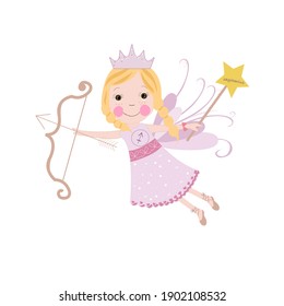 Saggittarius sign astrological cute fairy tale vector