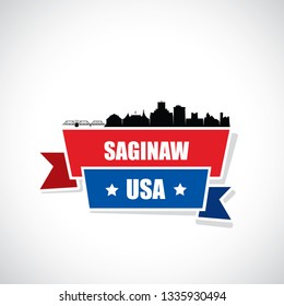 Saginaw skyline - Michigan, United States of America, USA - vector illustration