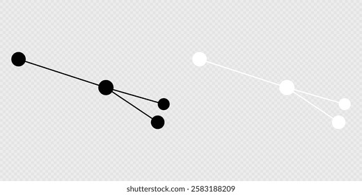 Sagitta constellation map set. Vector illustration.