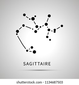 Sagittaire constellation simple black icon with shadow