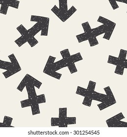 sagittariu Constellation doodle seamless pattern background
