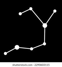 Sagittarius (Archer) constellation. Stick figure pattern on dark grey background