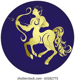 Sagittarius. Astrology sign. Vector zodiac