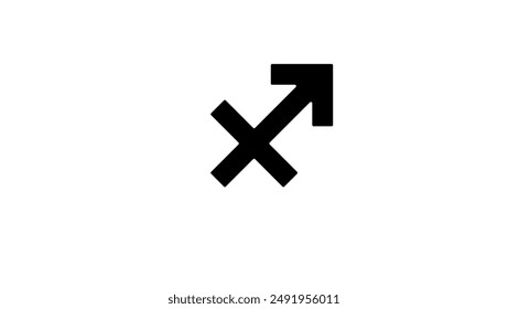 Sagittarius Astrology symbol, black isolated silhouette