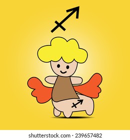 Sagittarius background.Sagittarius sign. Vector illustration