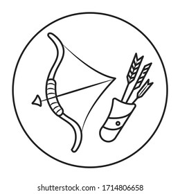 Sagittarius black line icon. Zodiac sign. Astrology and horoscope. Predictions and human character. Element fire. Ruler Jupiter. Editable stroke
