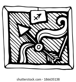 Sagittarius black and white