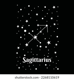 Sagittarius, sagittarius constellation.
Fashion Design, Vectors for t-shirts and endless applications.