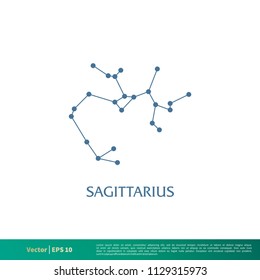 Sagittarius - Constellation Star Icon Vector Logo Template Illustration Design. Vector EPS 10.