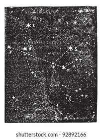 Sagittarius (constellation), vintage engraved illustration. Dictionary of words and things - Larive and Fleury - 1895.