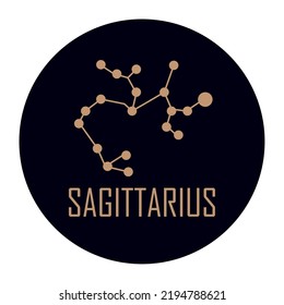 sagittarius costellation golden stars icon