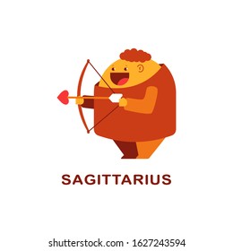 Sagittarius cute zodiac sign vector cartoon character isolated on a white background.