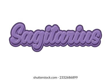 Sagittarius. Handwritten lettering. Vector illustration.