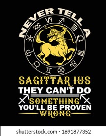 Sagittarius horoscope design for tshirt and muf 