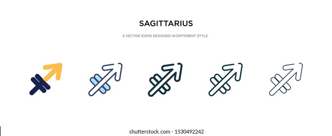 sagittarius icon in different style vector illustration. two colored and black sagittarius vector icons designed in filled, outline, line and stroke style can be used for web, mobile, ui