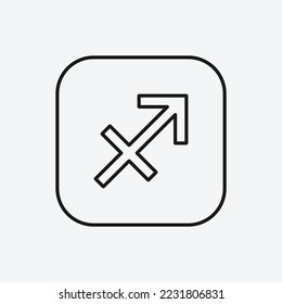 Sagittarius icon isolated on white background. Astrology symbol modern, simple, vector, icon for website design, mobile app, ui. Vector Illustration