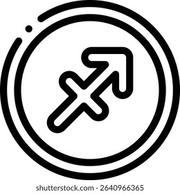 sagittarius icon. Thin Linear Style Design Isolated On White Background
