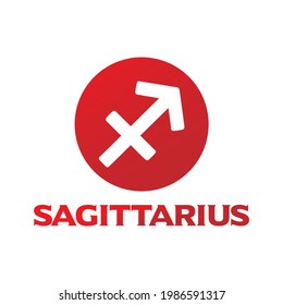 Sagittarius Icon Zodiac Symbols. Illustration Sign Astrology Stars Constellations Design Horoscope. 