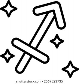 Sagittarius Line Vector Icon Design