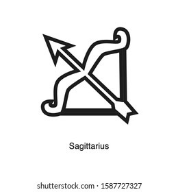 Sagittarius linear icon vector on white background. Black icon illustration