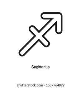 Sagittarius linear icon vector on white background. Black icon illustration