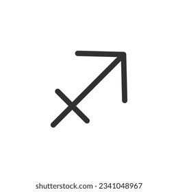 Sagittarius, linear icon. Zodiac sign. Simple symbol. Line with editable stroke