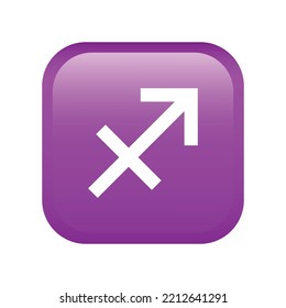 Icono emoticono de teléfono sagitario aislado en fondo blanco. Símbolo de astrología moderno, simple, vector, icono para el diseño de sitios web, aplicación móvil, ui. Ilustración vectorial