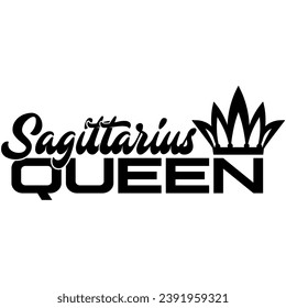 sagittarius queen black vector graphic design and cut file