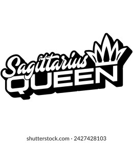 sagittarius queen black vector graphic design and cut file