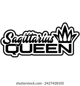 sagittarius queen black vector graphic design and cut file