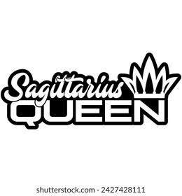 sagittarius queen black vector graphic design and cut file