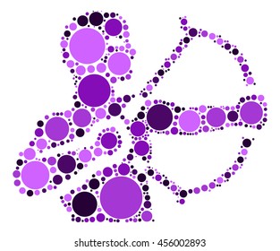 Sagittarius shape vector design by color point