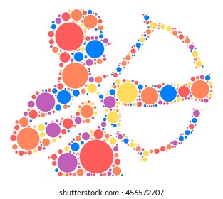 Sagittarius shape vector design by color point