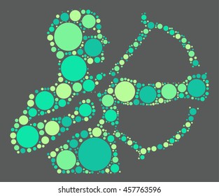 Sagittarius shape vector design by color point