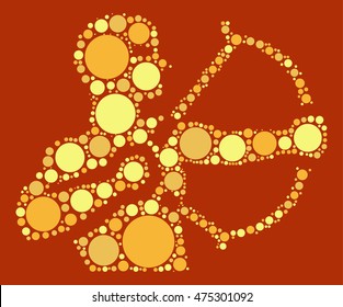 Sagittarius shape vector design by color point