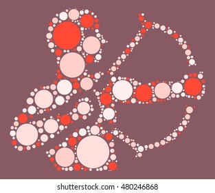 Sagittarius shape vector design by color point
