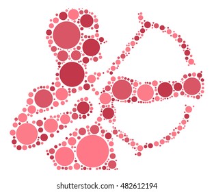 Sagittarius shape vector design by color point