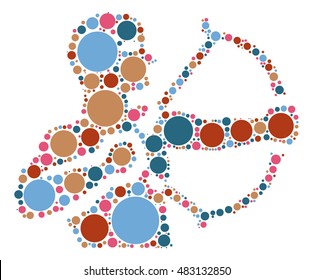 Sagittarius shape vector design by color point