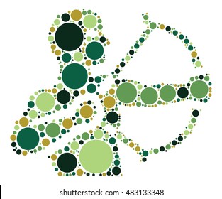 Sagittarius shape vector design by color point