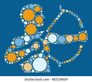 Sagittarius shape vector design by color point