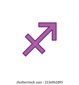 Sagittarius sign icon isolated on white background. Zodiac symbol modern, simple, vector, icon for website design, mobile app, ui. Vector Illustration