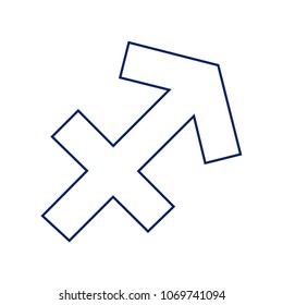 Sagittarius sign illustration. Vector. Flat style black icon on white.