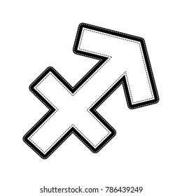 Sagittarius sign illustration. Vector. Flat style black icon on white.