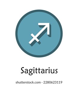 Sagittarius sign . Vector illustration. Sagittarius zodiac sign symbole on white background horoscope astrology. Zodiac sign. Astrological calendar. Zodiacal black and white vector horoscope. Line