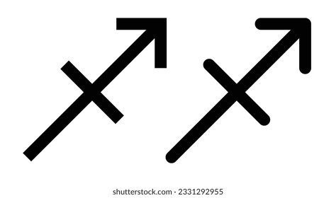 sagittarius sign. sagittarius zodiac symbol vector set.