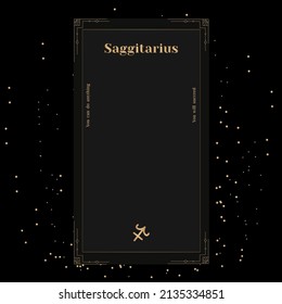 Sagittarius Signs, Zodiac Background. Beautiful vector images in the middle of a stellar galaxy with the constellation