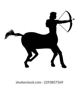 Sagittarius silhouette design. zodiac sign and symbol. man with body in horse.
